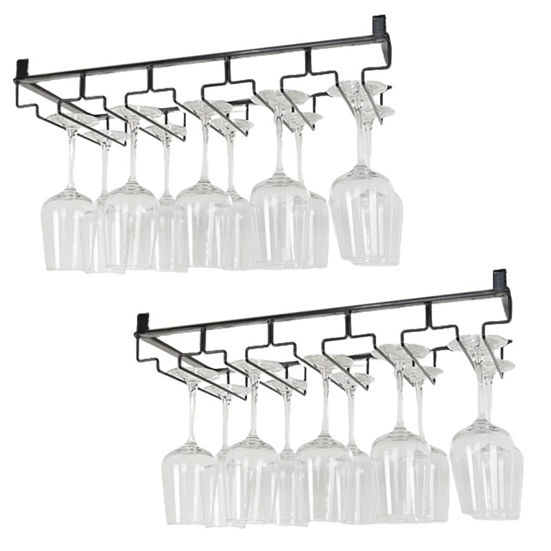 Modern Hanging Wine Glass Rack Metal Glass & Stemware Holder under Cabinet