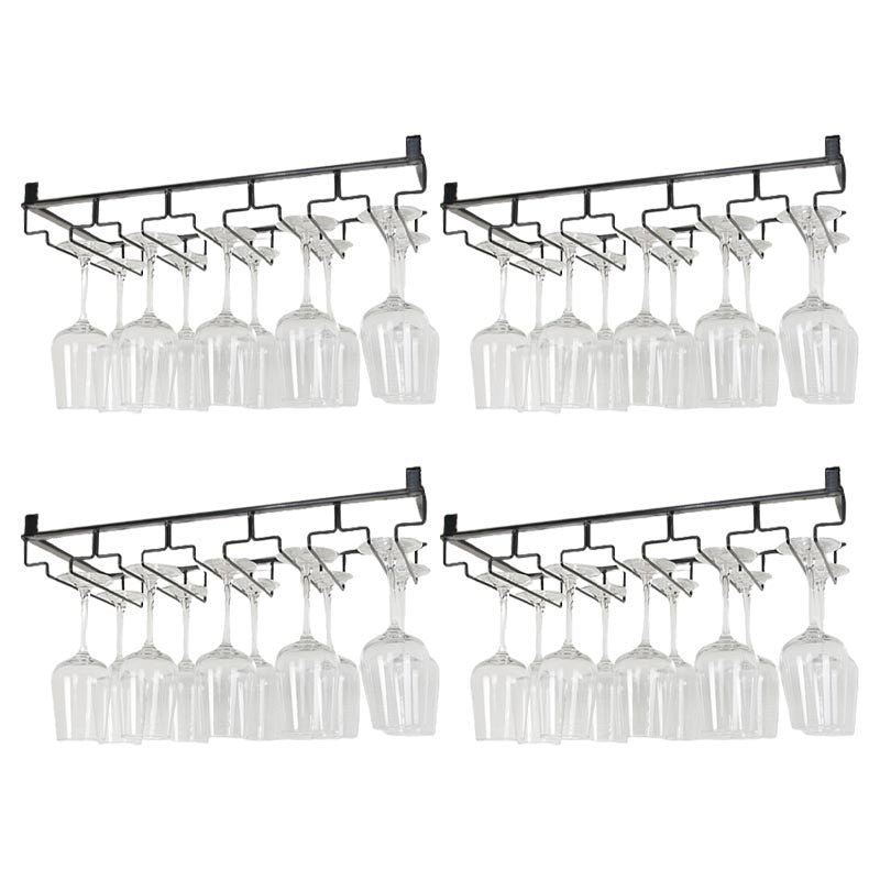 Modern Hanging Wine Glass Rack Metal Glass & Stemware Holder under Cabinet