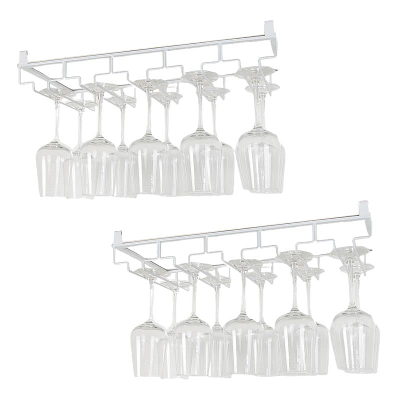 Modern Hanging Wine Glass Rack Metal Glass & Stemware Holder under Cabinet