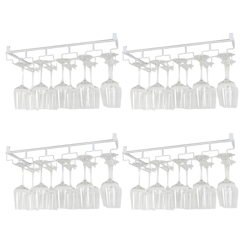 Modern Hanging Wine Glass Rack Metal Glass & Stemware Holder under Cabinet