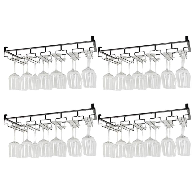 Modern Hanging Wine Glass Rack Metal Glass & Stemware Holder under Cabinet