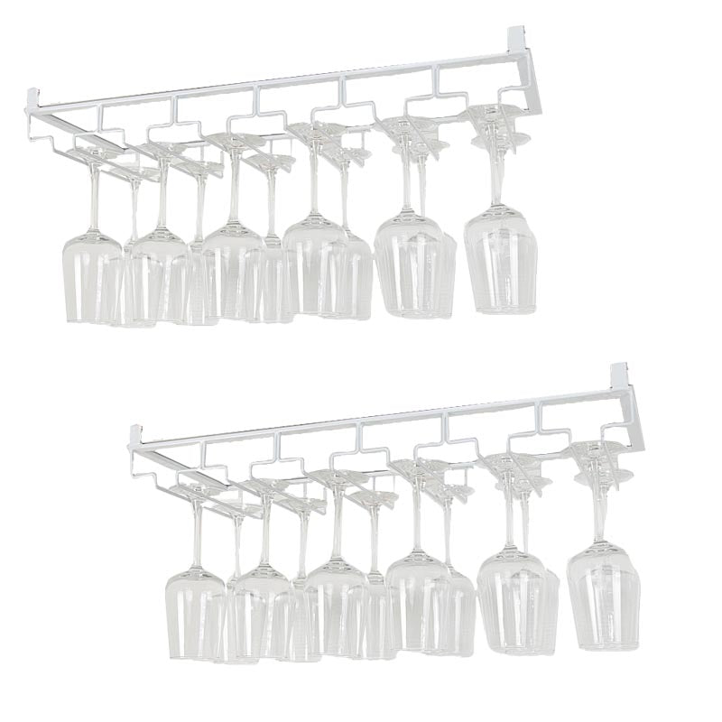 Modern Hanging Wine Glass Rack Metal Glass & Stemware Holder under Cabinet