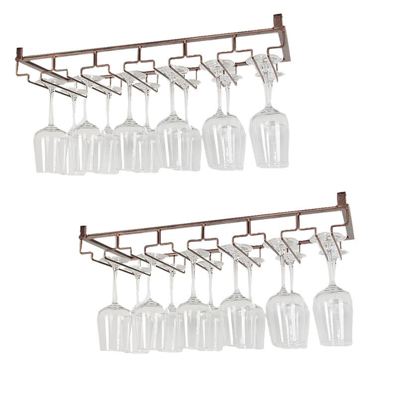Modern Hanging Wine Glass Rack Metal Glass & Stemware Holder under Cabinet