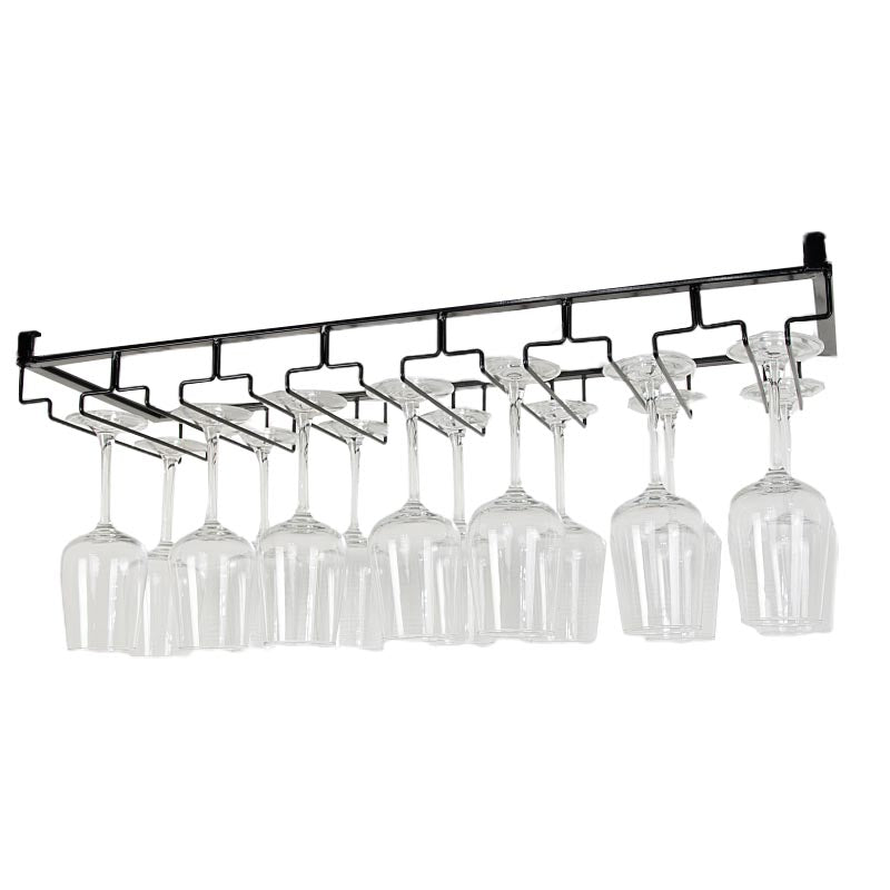 Modern Hanging Wine Glass Rack Metal Glass & Stemware Holder under Cabinet