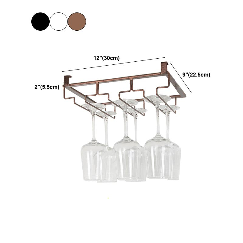 Modern Hanging Wine Glass Rack Metal Glass & Stemware Holder under Cabinet