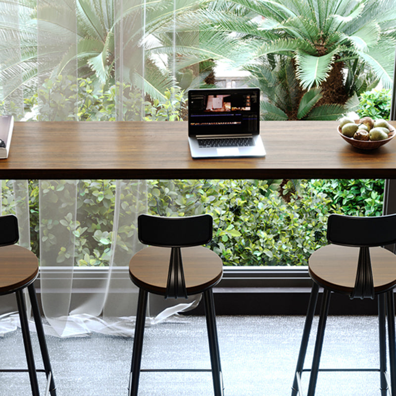 1/2/4/5 Pieces Industrial Rectangle Pub Table Set Wooden Counter Table with High Stools