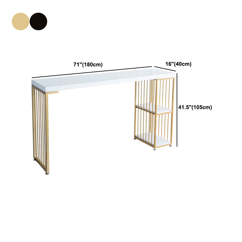 Glam 1/3 Pieces Bar Table Set Rectangle Wood Counter Table with Stools for Dining Room