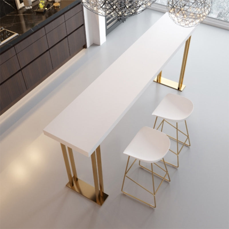 1/2/3 Pieces Modern Rectangle Pub Table Set Solid Wood Counter Table with Backless Stools