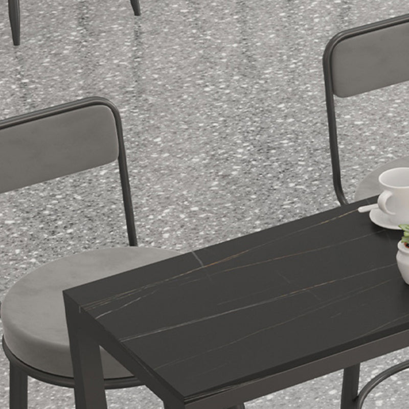 Modern 1/2/7 Pieces Bar Table Set Rectangle Stone Counter Table with Stools for Balcony