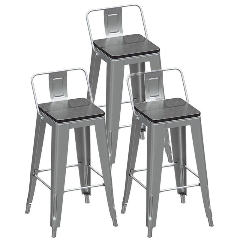 1/3/4 Pieces Industrial Bar Stool and Table Set Silver Iron Bar Set