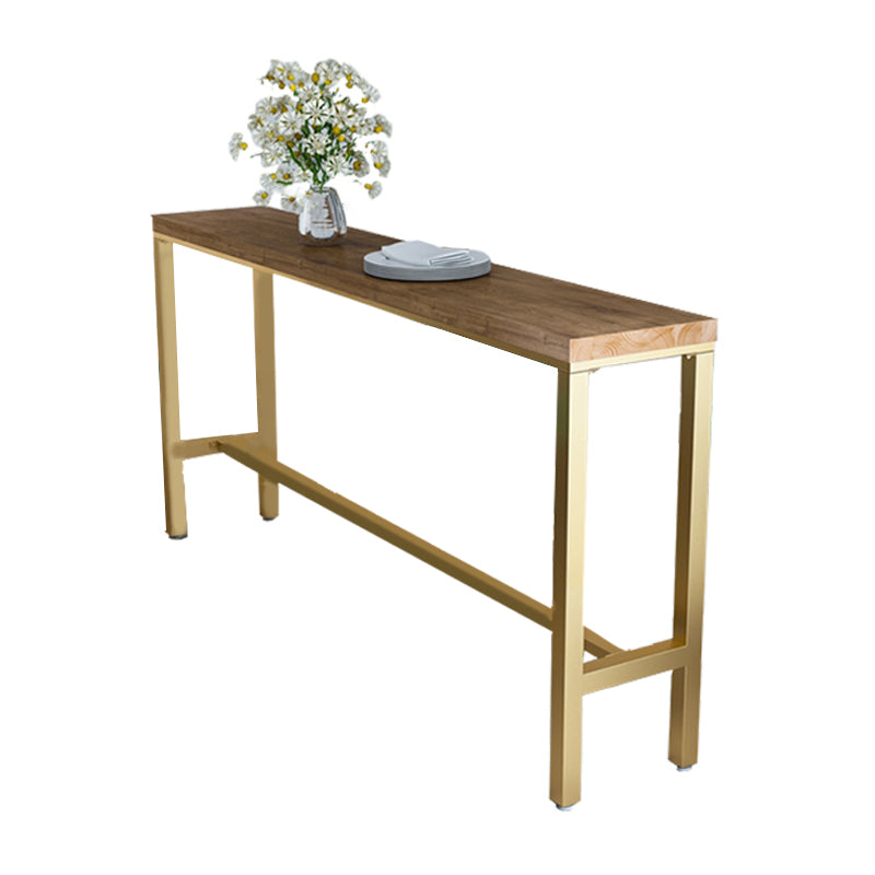Glam Style Rectangle Bar Table 1/6 Pieces Solid Wood Counter Table