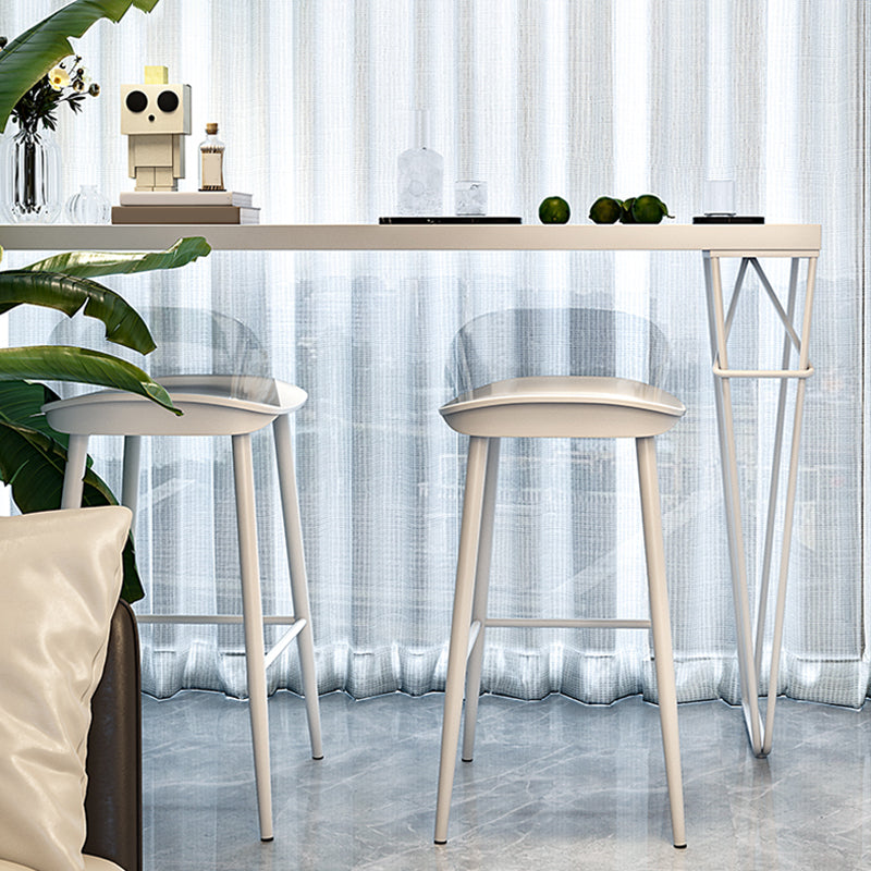 Modern 1/3 Pieces Bar Table Set Rectangle Wood Counter Table with High Stools for Balcony