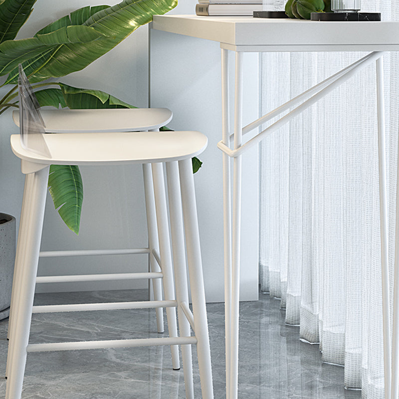 Modern 1/3 Pieces Bar Table Set Rectangle Wood Counter Table with High Stools for Balcony