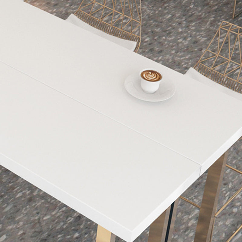 Glam Rectangle Bar Table Set 1/7 Pieces Solid Wood Counter Table for Indoor