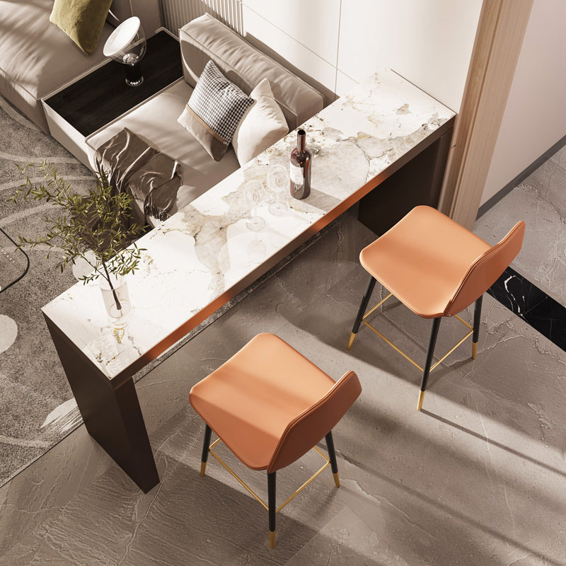 Modern 1/2/3 Pieces Bar Table Set Rectangle Stone Counter Table with Stools for Balcony