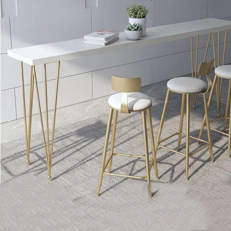 Glam Rectangle Bar Table 1/2/3 Pieces Solid Wood Counter Table with Upholstered Stools