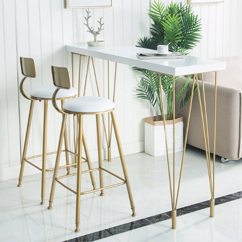 Glam Rectangle Bar Table 1/2/3 Pieces Solid Wood Counter Table with Upholstered Stools