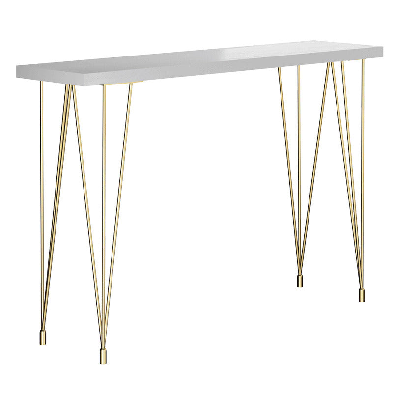 Glam Rectangle Bar Table 1/2/3 Pieces Solid Wood Counter Table with Upholstered Stools