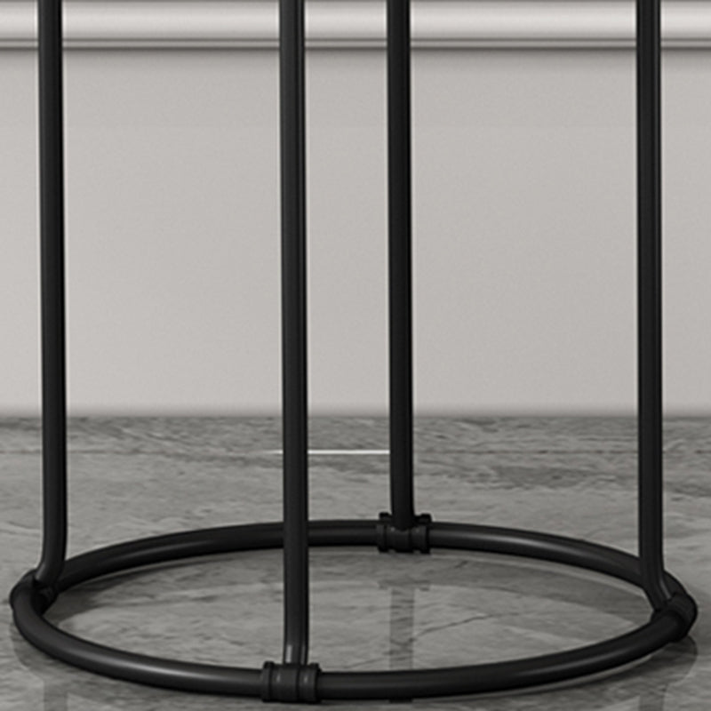 Modern Ottoman Leather Upholstered Tear Resistant Round Ottoman with Chair Legs