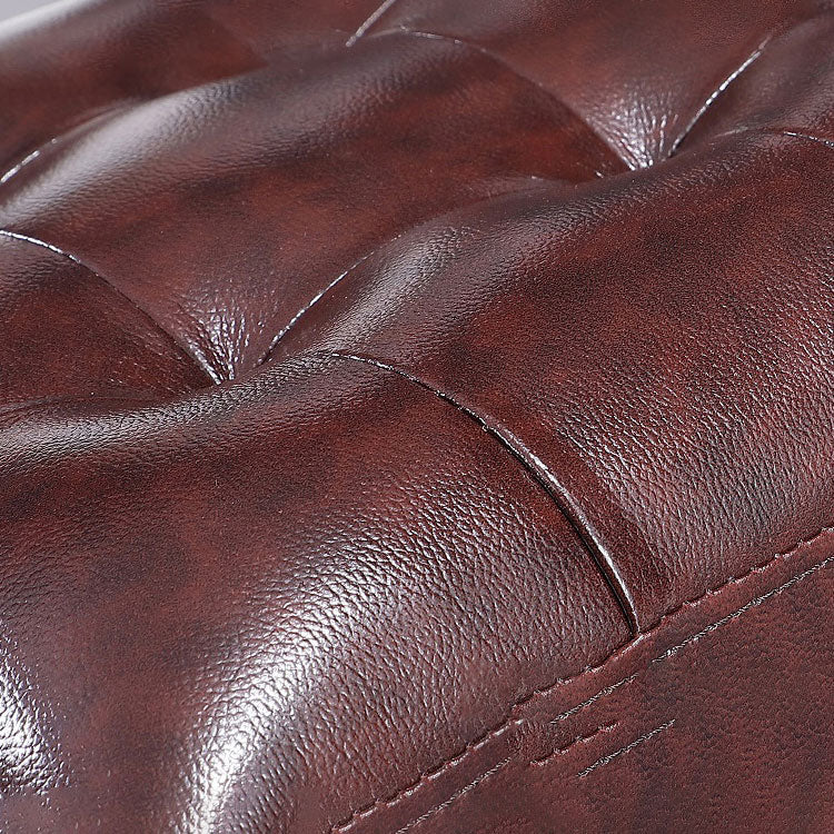 Faux Leather Black Standard Rectangle Pure Color Indoor Standard