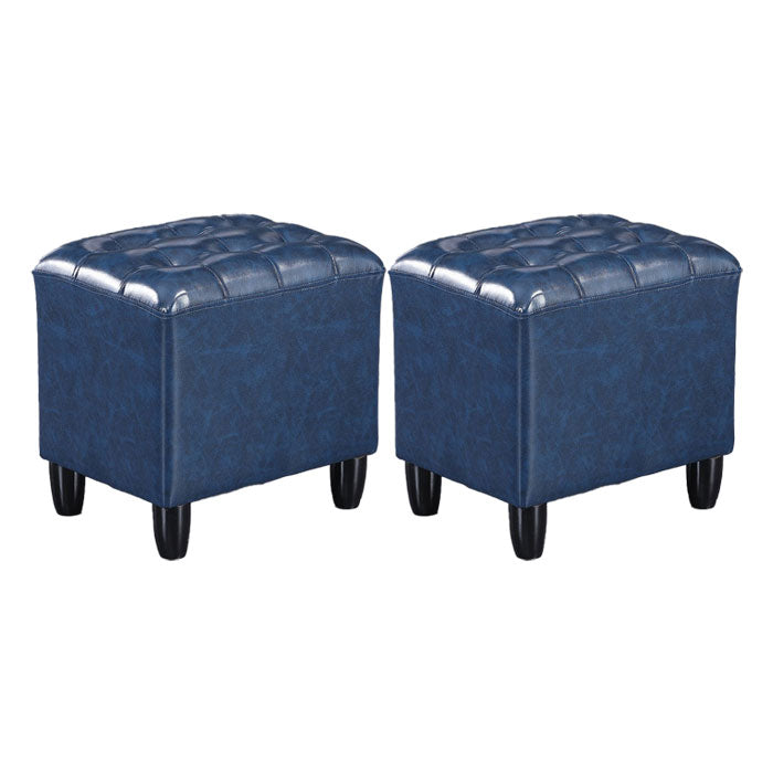 Faux Leather Black Standard Rectangle Pure Color Indoor Standard