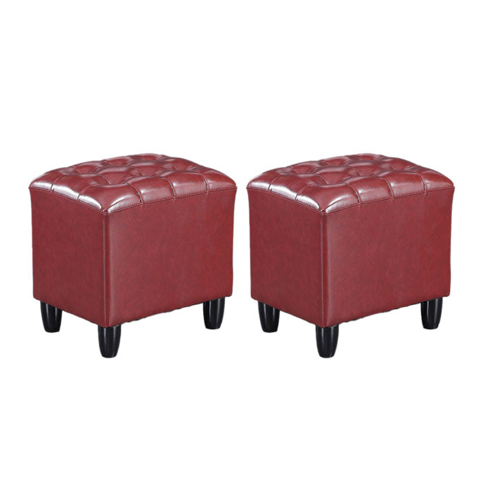 Faux Leather Black Standard Rectangle Pure Color Indoor Standard