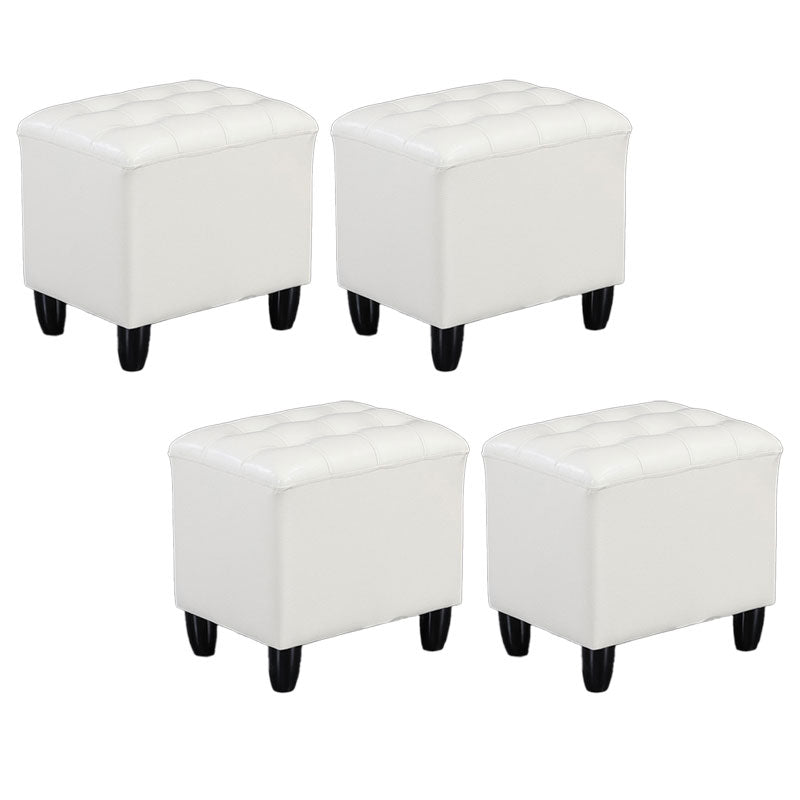 Faux Leather Black Standard Rectangle Pure Color Indoor Standard