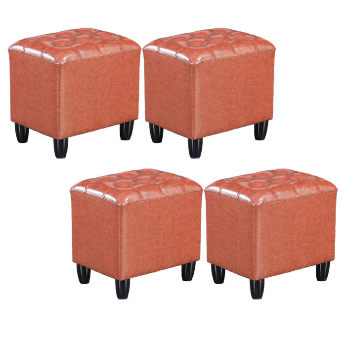 Faux Leather Black Standard Rectangle Pure Color Indoor Standard