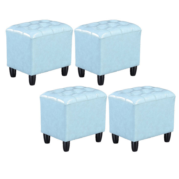 Faux Leather Black Standard Rectangle Pure Color Indoor Standard