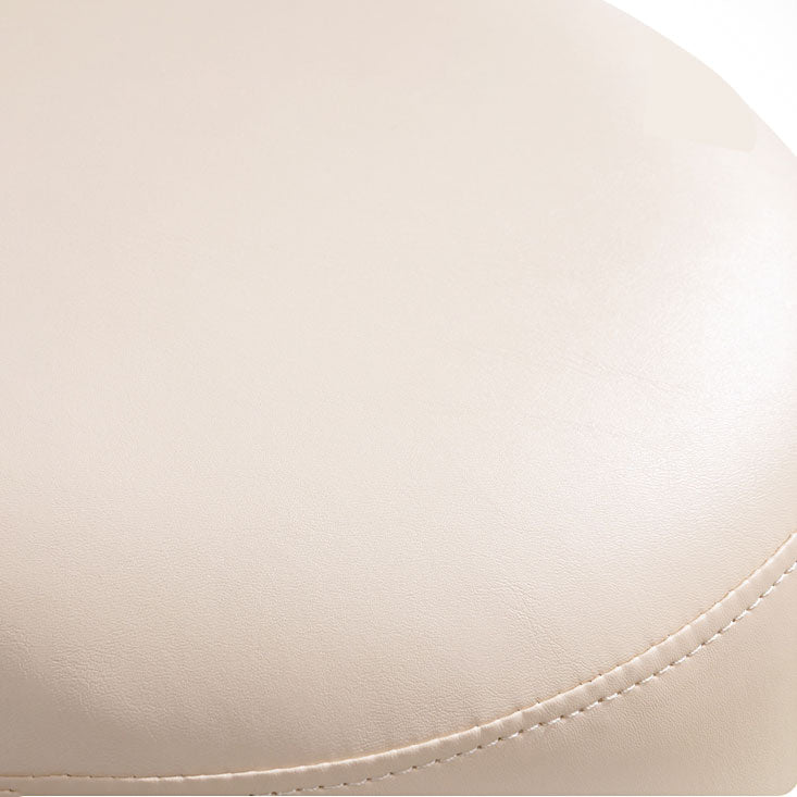 Faux Leather Pouf Round Patchwork Water Resistant Contemporary Pouf Ottoman