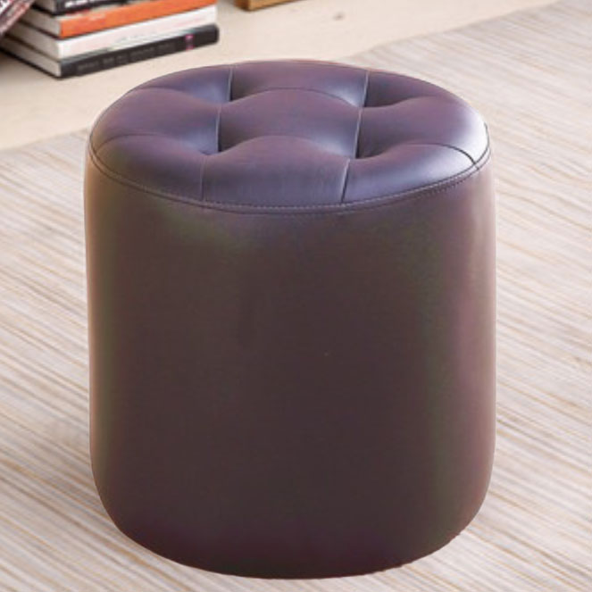 Tufted Ottoman Tear Resistant Faux Leather Contemporary Footstool Ottoman