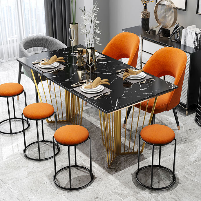 Modern Ottoman Velvet Upholstered Tear Resistant Round Ottoman with Chair Legs