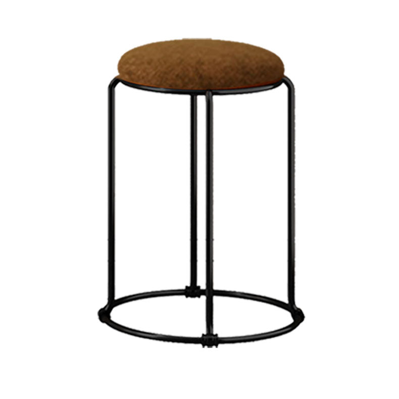 Modern Ottoman Velvet Upholstered Tear Resistant Round Ottoman with Chair Legs