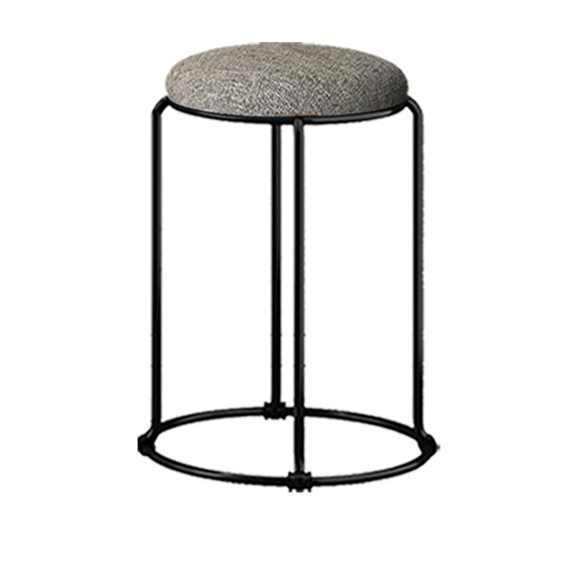 Modern Ottoman Velvet Upholstered Tear Resistant Round Ottoman with Chair Legs