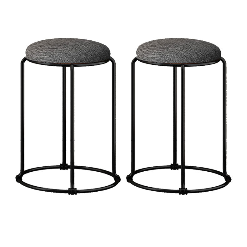 Modern Ottoman Velvet Upholstered Tear Resistant Round Ottoman with Chair Legs