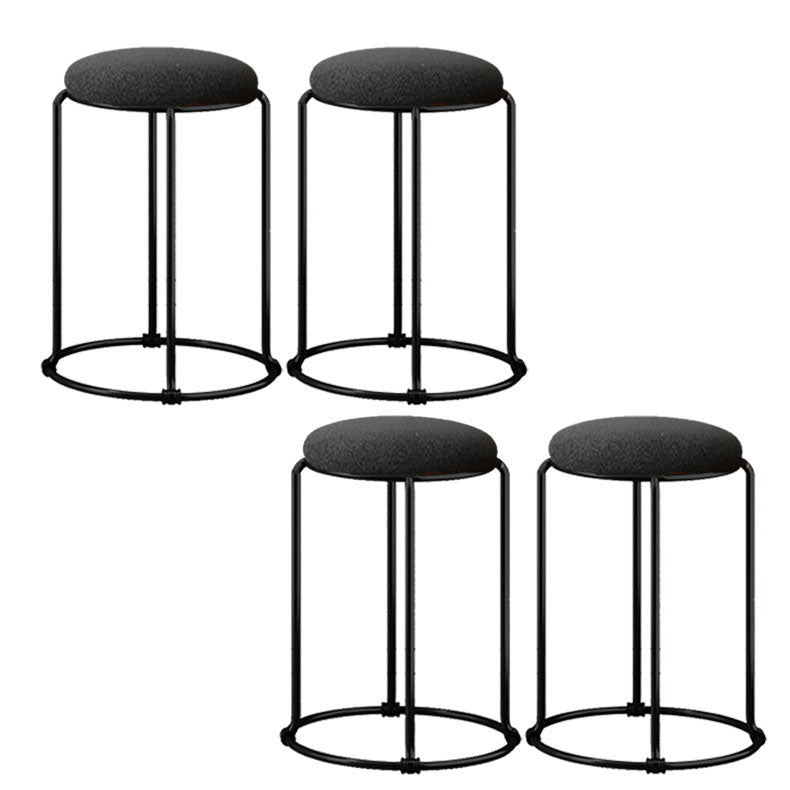 Modern Ottoman Velvet Upholstered Tear Resistant Round Ottoman with Chair Legs