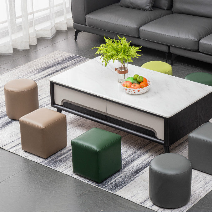 Modern Leather Standard Solid Color Stain Resistant Standard for Drawing Room