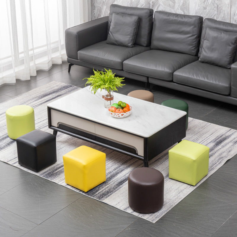 Modern Leather Standard Solid Color Stain Resistant Standard for Drawing Room