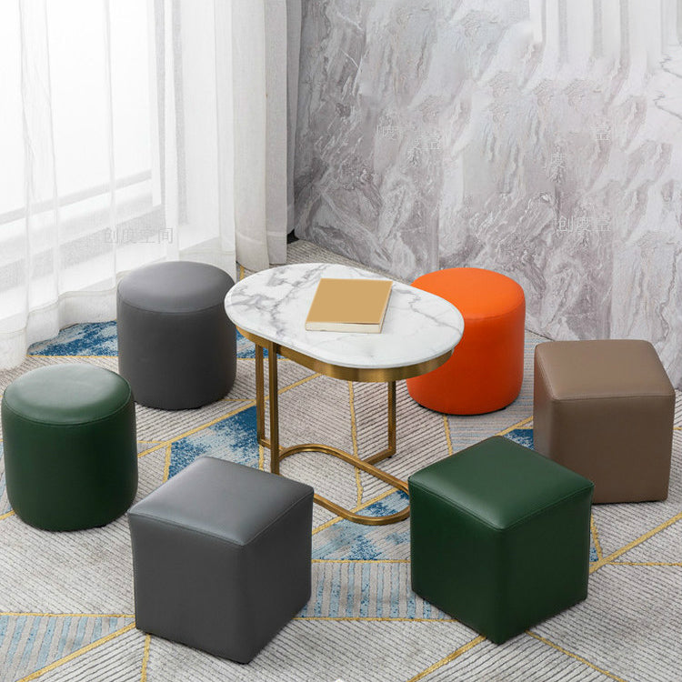 Modern Leather Standard Solid Color Stain Resistant Standard for Drawing Room