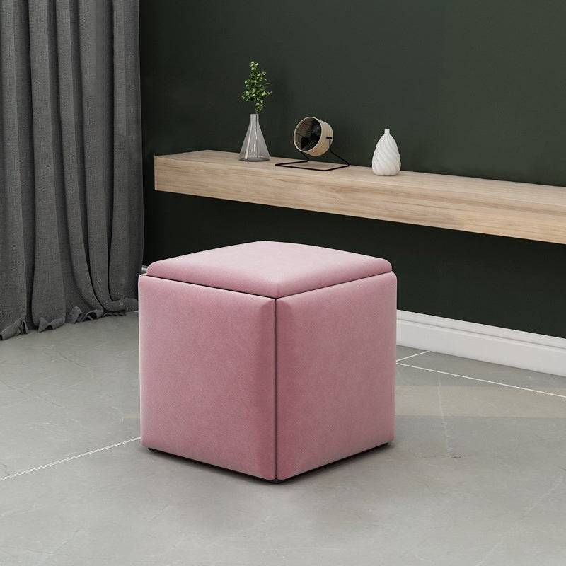 Modern Velvet Target Pouf Plain Square with Storage Stain Resistant Storage Ottoman