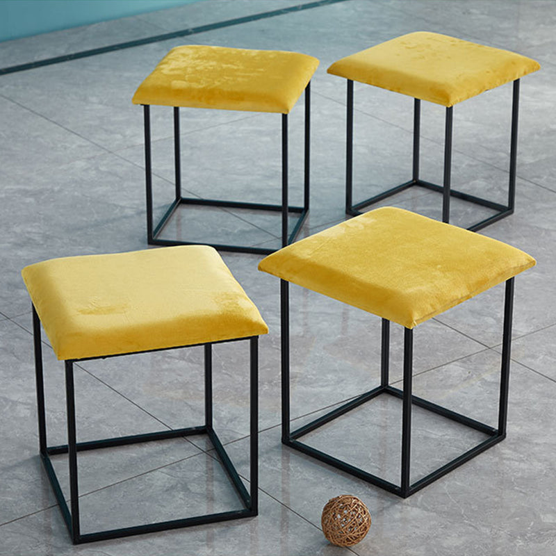 Modern Velvet Target Pouf Plain Square with Storage Stain Resistant Storage Ottoman