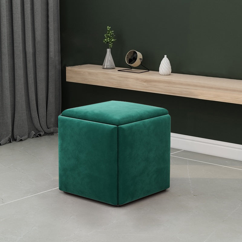 Modern Velvet Target Pouf Plain Square with Storage Stain Resistant Storage Ottoman