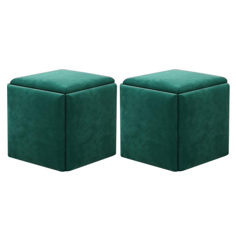 Modern Velvet Target Pouf Plain Square with Storage Stain Resistant Storage Ottoman