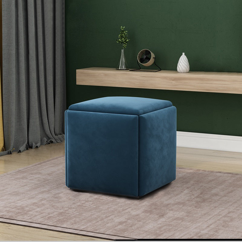 Modern Velvet Target Pouf Plain Square with Storage Stain Resistant Storage Ottoman