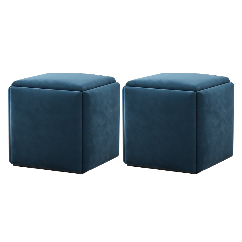 Modern Velvet Target Pouf Plain Square with Storage Stain Resistant Storage Ottoman