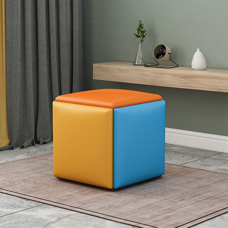 Modern Velvet Target Pouf Plain Square with Storage Stain Resistant Storage Ottoman