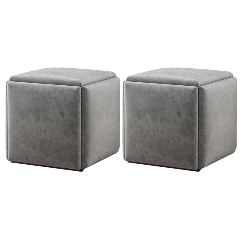 Modern Velvet Target Pouf Plain Square with Storage Stain Resistant Storage Ottoman