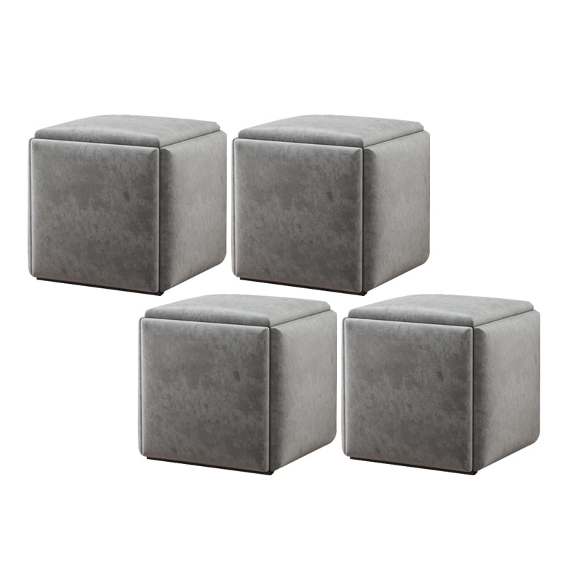 Modern Velvet Target Pouf Plain Square with Storage Stain Resistant Storage Ottoman