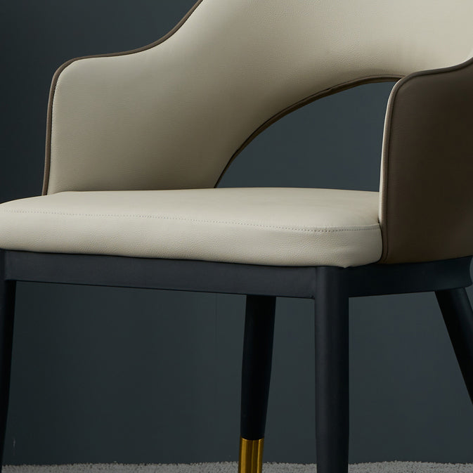 Metal Industrial Dining Chair with Arms Matte Finish Open Back Side Chair