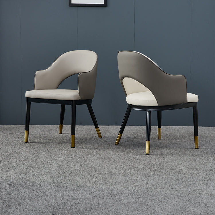 Metal Industrial Dining Chair with Arms Matte Finish Open Back Side Chair